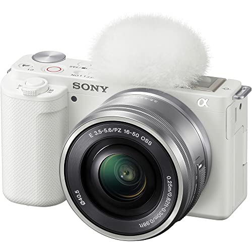 White Mirrorless Camera with 16-50mm Lens W3748