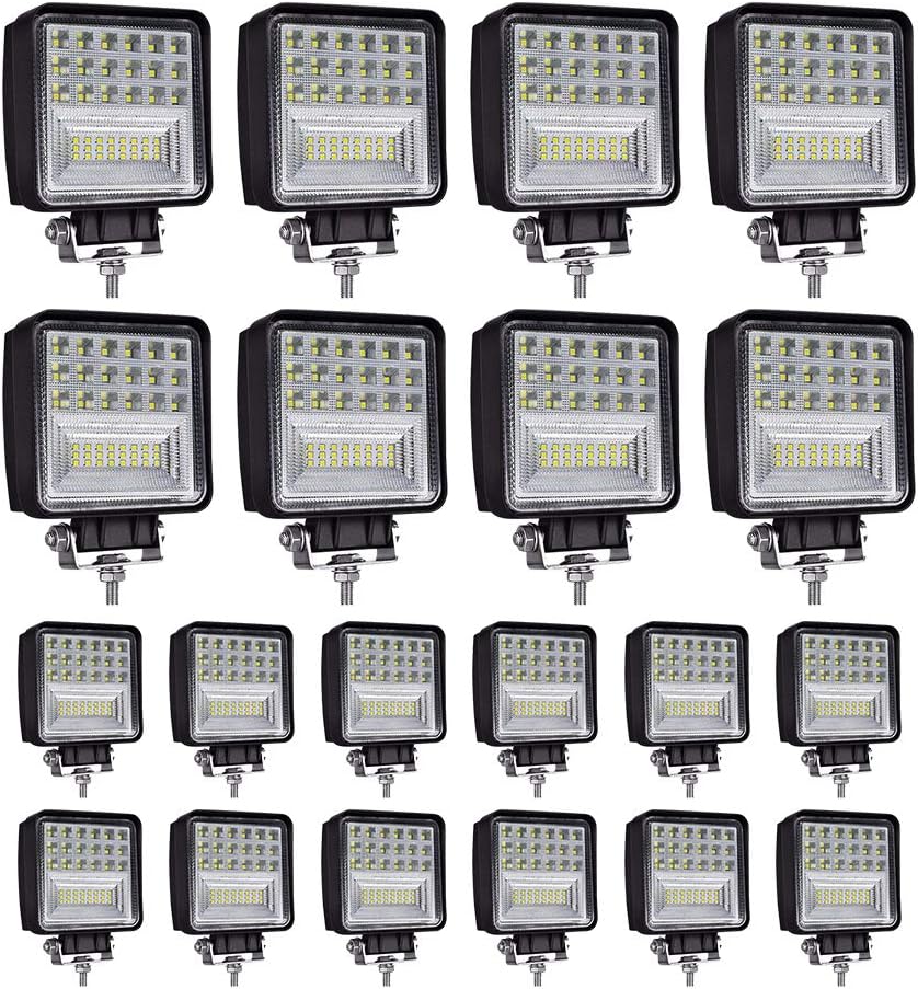 4 inch 126W Square LED Work Light (20 Pack) B377