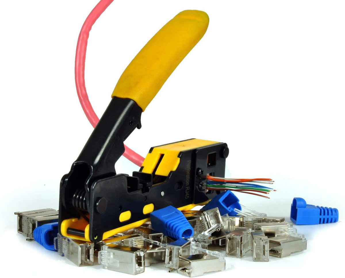 Pass-Through Crimper for UTP/FTP Cable Connector, Pack of 2 F805