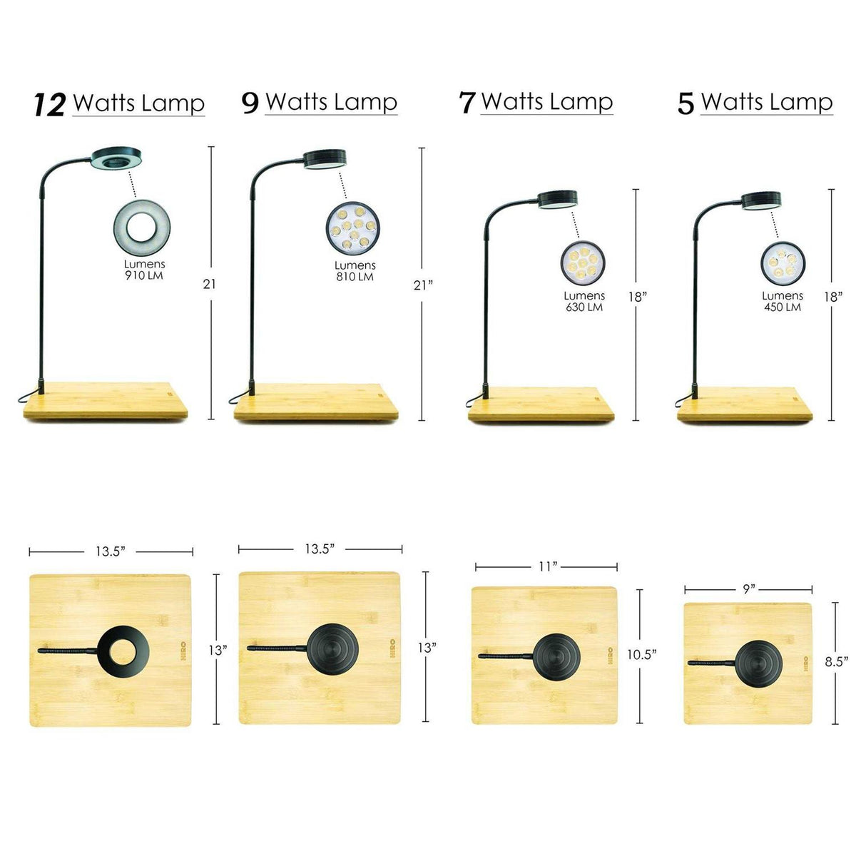 Full Spectrum LED Light with Bamboo Board A6453