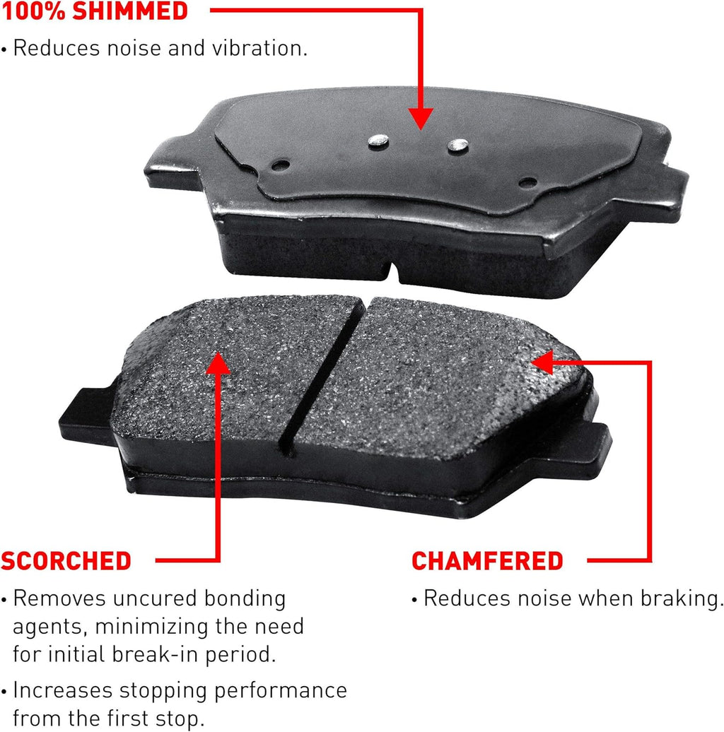 Rear Drilled and Slotted Brake Rotors with Ceramic Brake Pads and Hardware Kit U53583