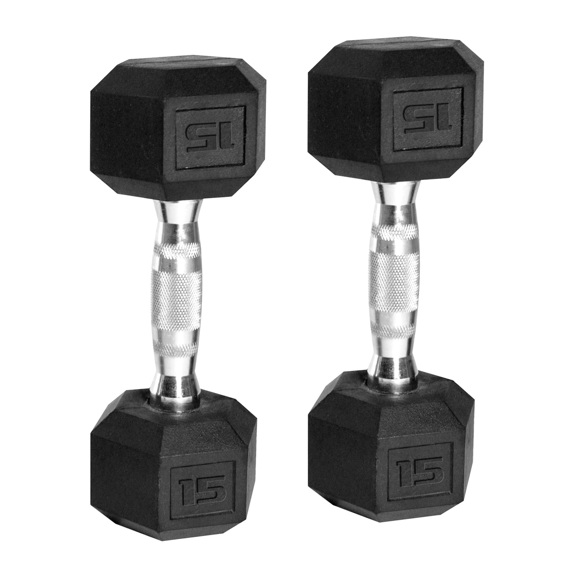 50 lb Rubber Hex Dumbbell Weight Set U3619