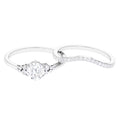 925 Sterling Silver Moissanite Bridal Ring Set A142730