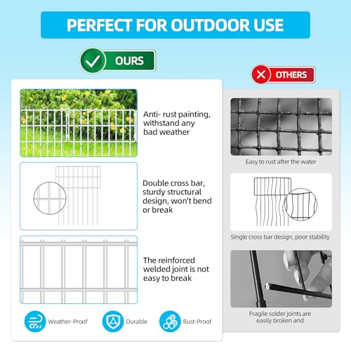 25 Panels 17in x 27ft Rustproof Metal Garden Fencing Animal Barrier C3156