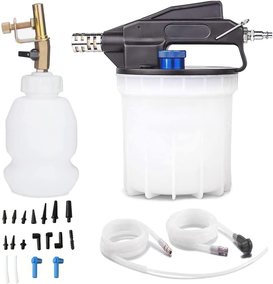 Vacuum Brake Bleeder Kit Pneumatic Tool Kit 2L Brake Fluid Extractor and 1L Refilling Bottle and Accessories Pack of 2 Y7573