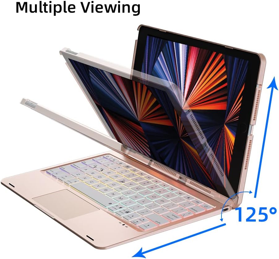 White Leather Magnetic Keyboard Case for iPad Pro 12.9 inch S121