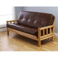 Full Size Futon Frame with Mattress Brown P3389