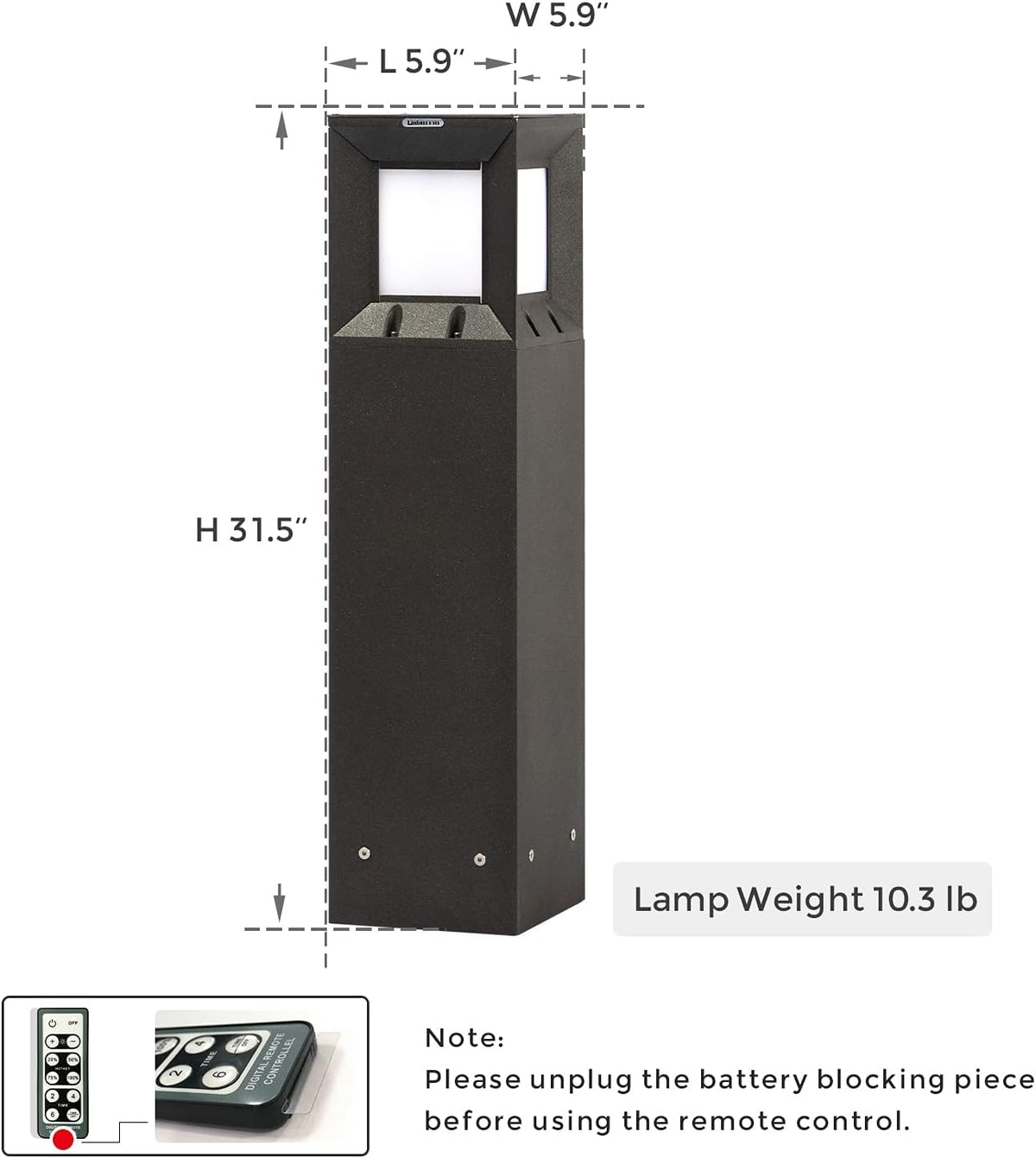 IP54 Waterproof 3000K LED 32 Inches Solar Landscape Path Light R98197