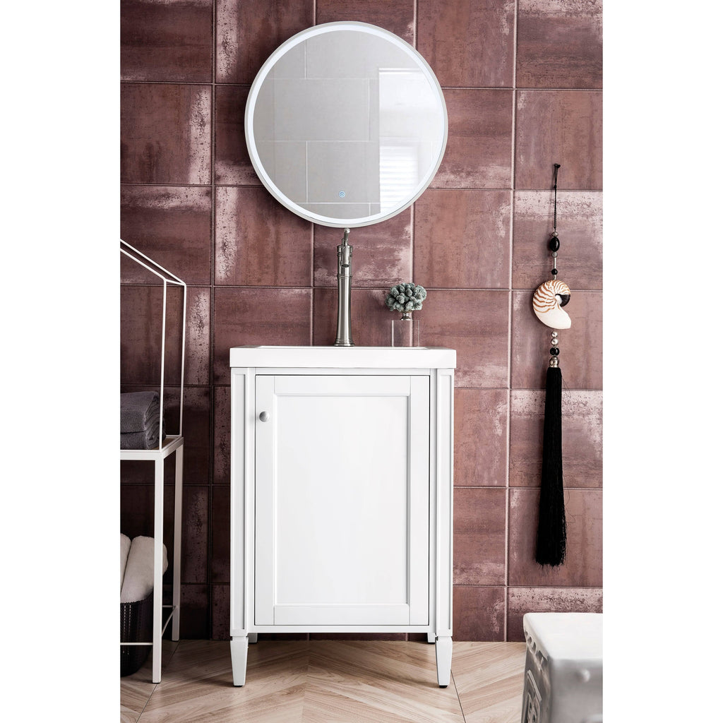 Glossy White Single Vanity Cabinet R492205