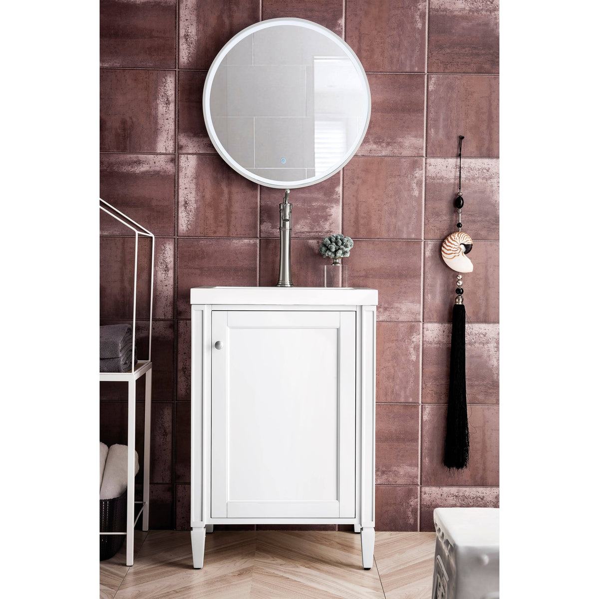Glossy White Single Vanity Cabinet R492205