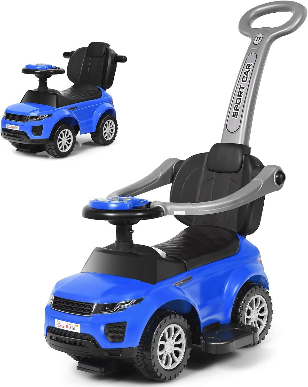 3 in 1 Ride on Push Car with Horn Music Light Pink V908513