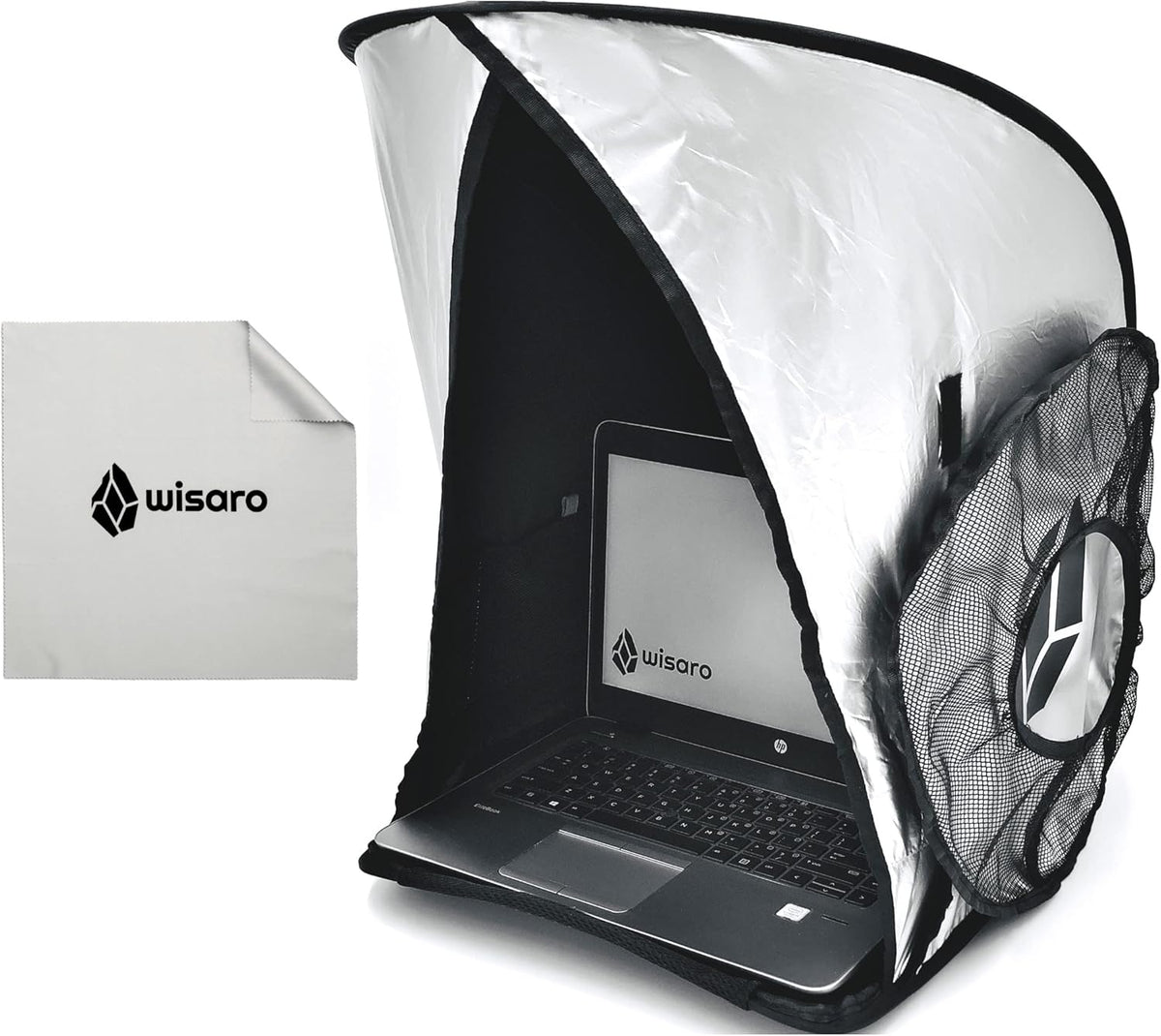 Laptop Sun Shade, Anti-Glare, Fits up to 17" Device, Foldable, with Microfiber Screen Cleaning Cloth Pack of 2 F2993