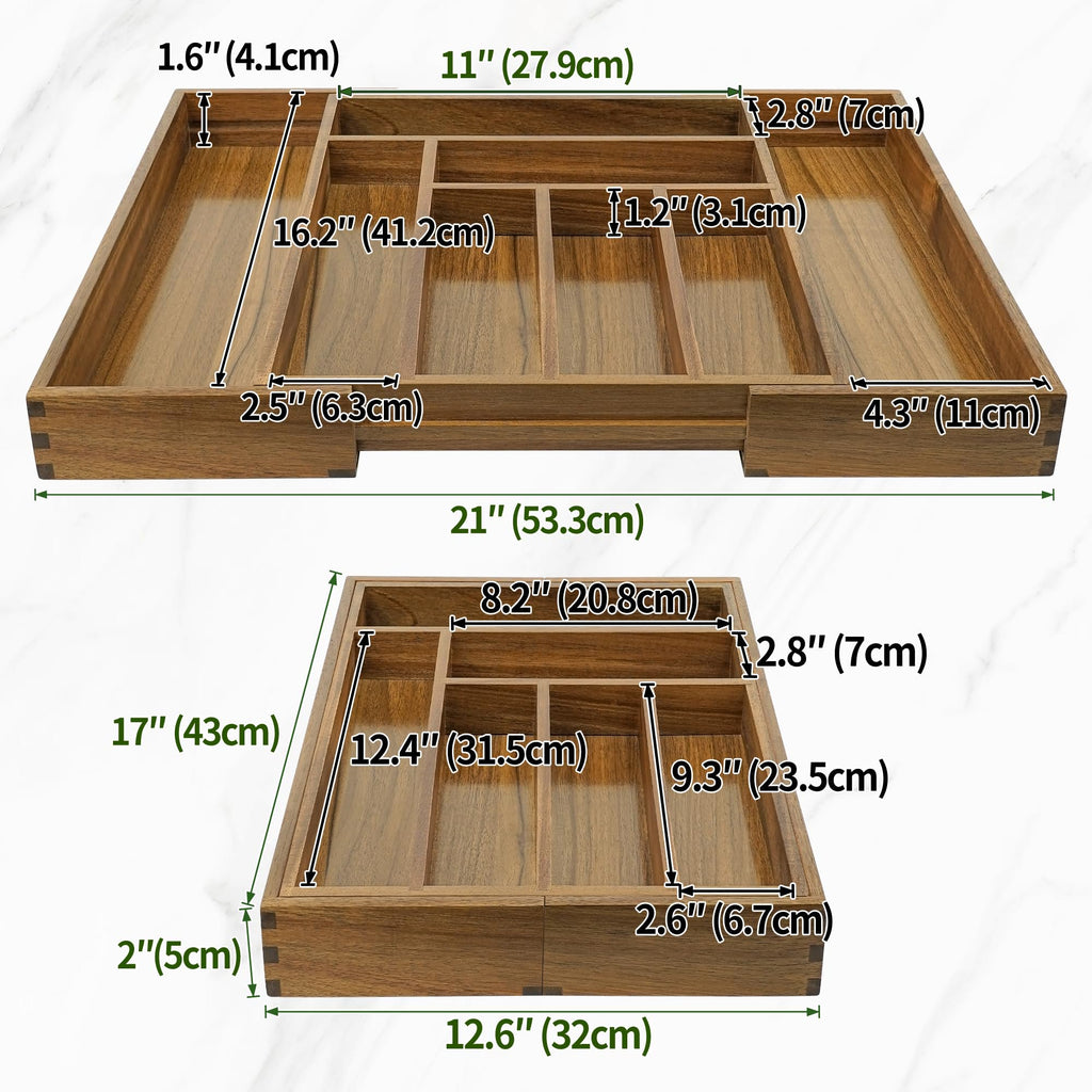 Acacia 8 Compartment Cutlery Tray Organizer Q328