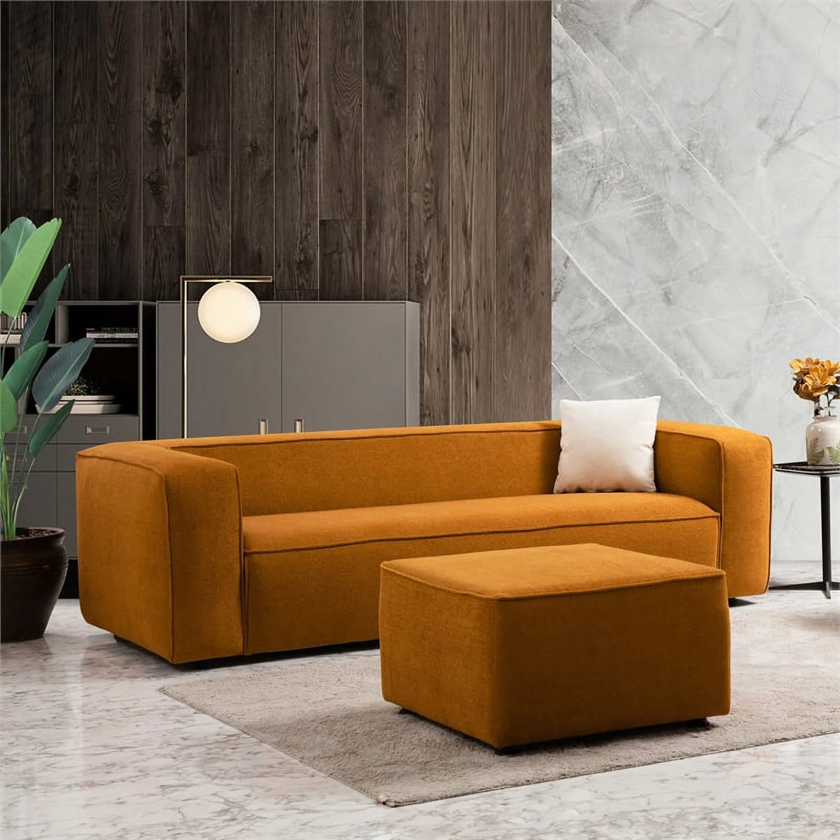 Dark Yellow Fabric Couch P780355