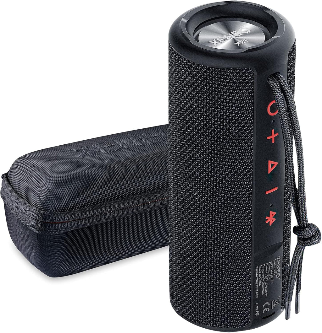 Portable Outdoor Wireless Bluetooth Speaker with FM Radio, Micro SD Card Slot, AUX, Hard Travel Case Included N680758