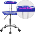 Nautical Blue and Chrome Swivel Task Chair X6985