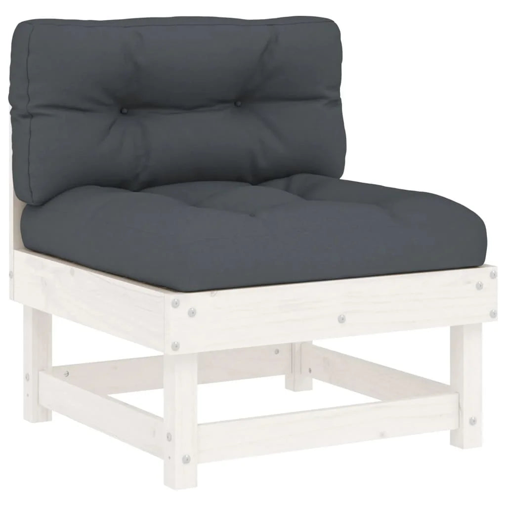 White Solid Wood Pine Sofa with Cushions L871