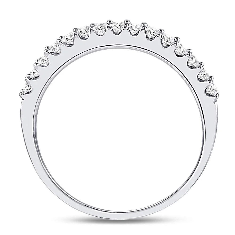 14kt White Gold Diamond Wedding Band 1/4 Cttw K3876