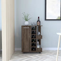 Bar Cart with Four Casters Dark Walnut Finish F16888