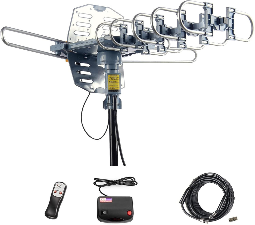 Long Range 360 Degree Rotation VHF UHF HDTV Antenna with Infrared Remote Controller W7941