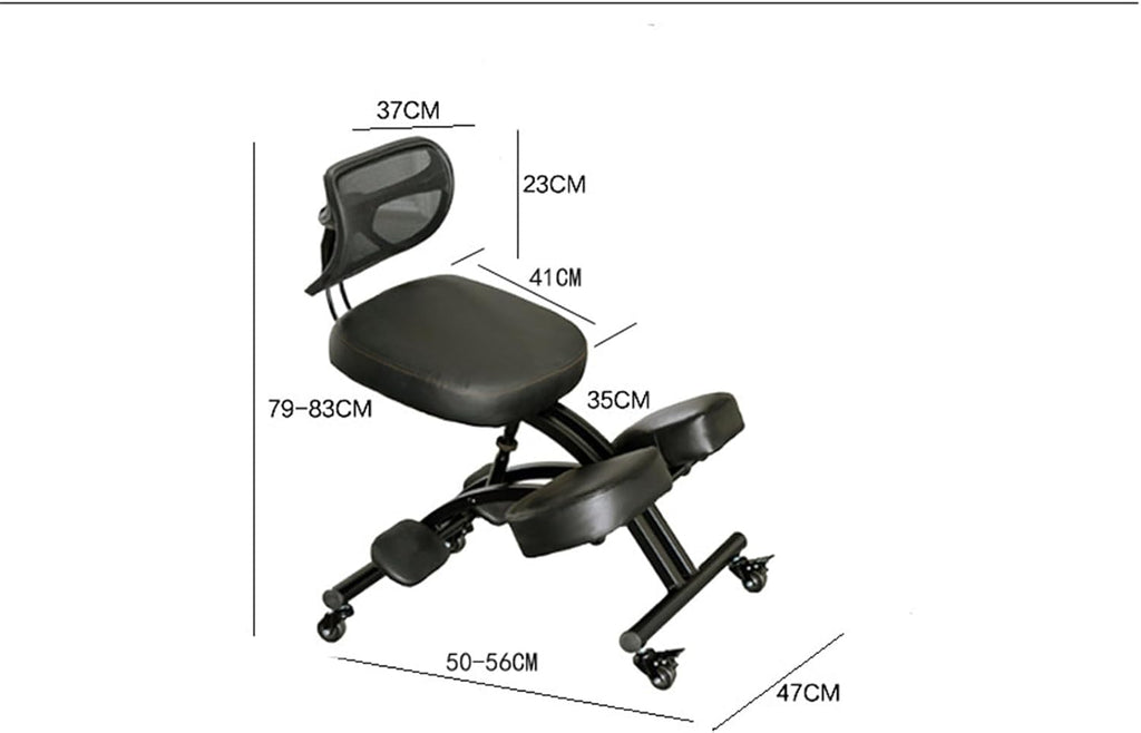 Black Ergonomic Kneeling Chair with Backrest N524677