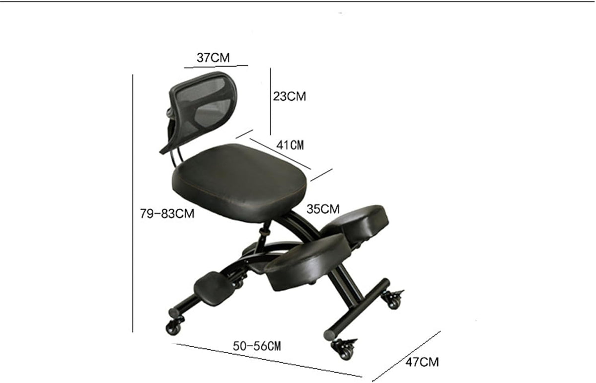 Black Ergonomic Kneeling Chair with Backrest N524677