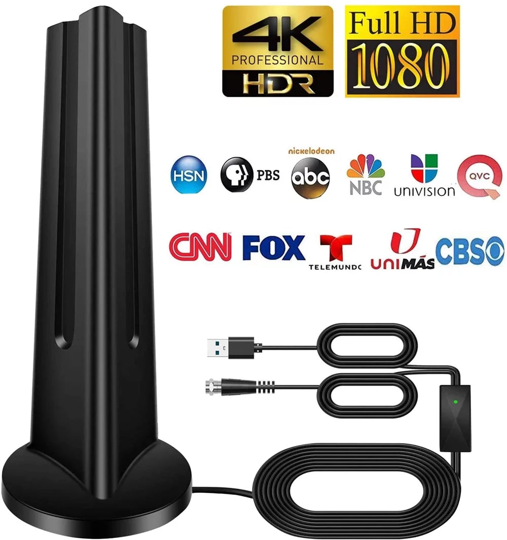 Amplified HD Digital Indoor TV Antenna 90-130 Miles Range 4K 1080P VHF UHF L482