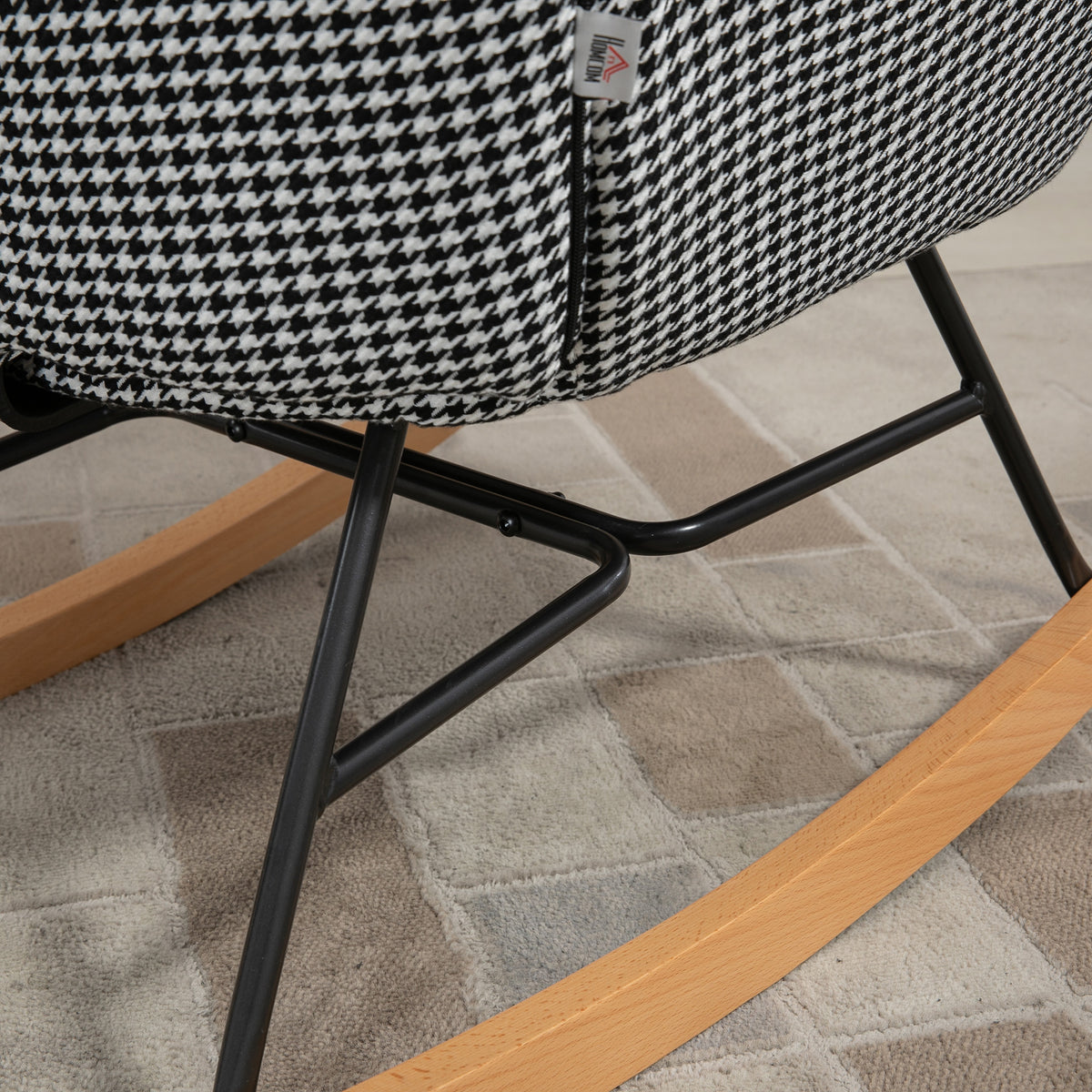 Upholstered Wingback Glider Rocker with Ottoman Set P779403