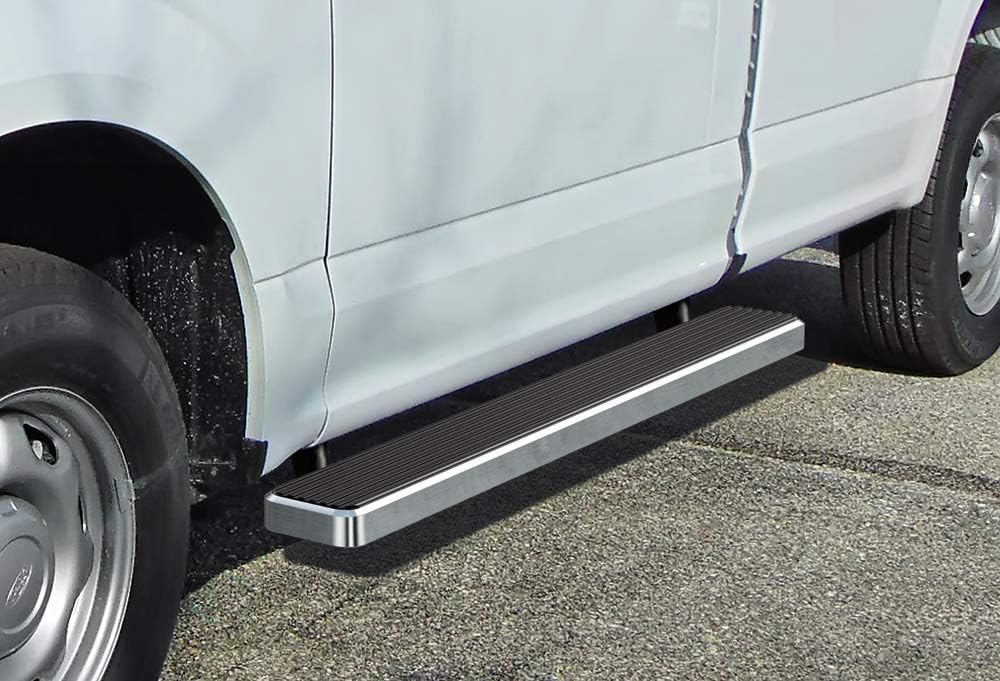 Black 6 inches Wheel to Wheel Running Boards A695399