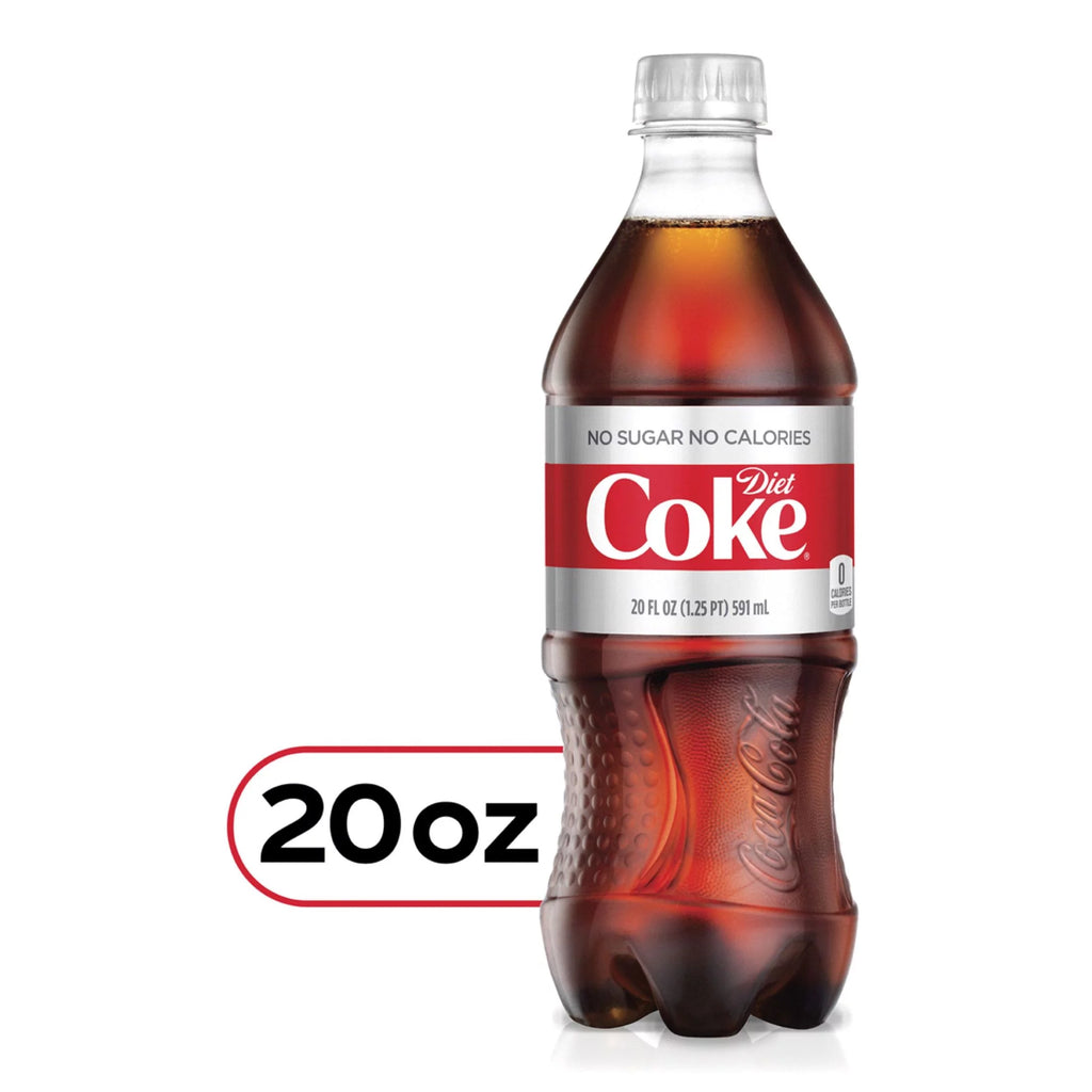 Diet Coke Soda 20oz Bottles, Quantity of 8 Z901