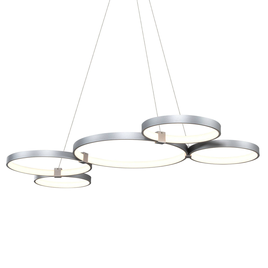 Silver 55x22 LED Adjustable Multi-Ring Chandelier G221