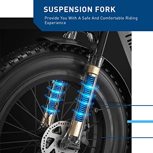 Electric Bike with 960W Peak Motor, 25mph Max Speed, 720WH Removable Battery, 20" Electric Bicycle with Shimano 7 Speed and Front Suspension Y1380