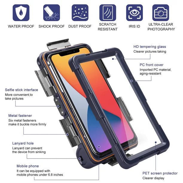Waterproof Protective Case for Phones Up to 6.9 Inch L7572