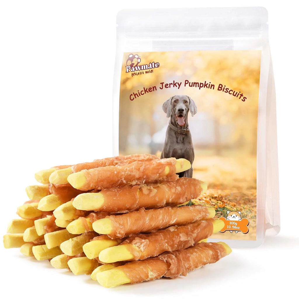 Chicken Wrapped Pumpkin Biscuits Dog Treats 10.5 oz I839