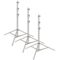 3-Pack Stainless Steel Foldable Light Stand with Universal Adapter H647303
