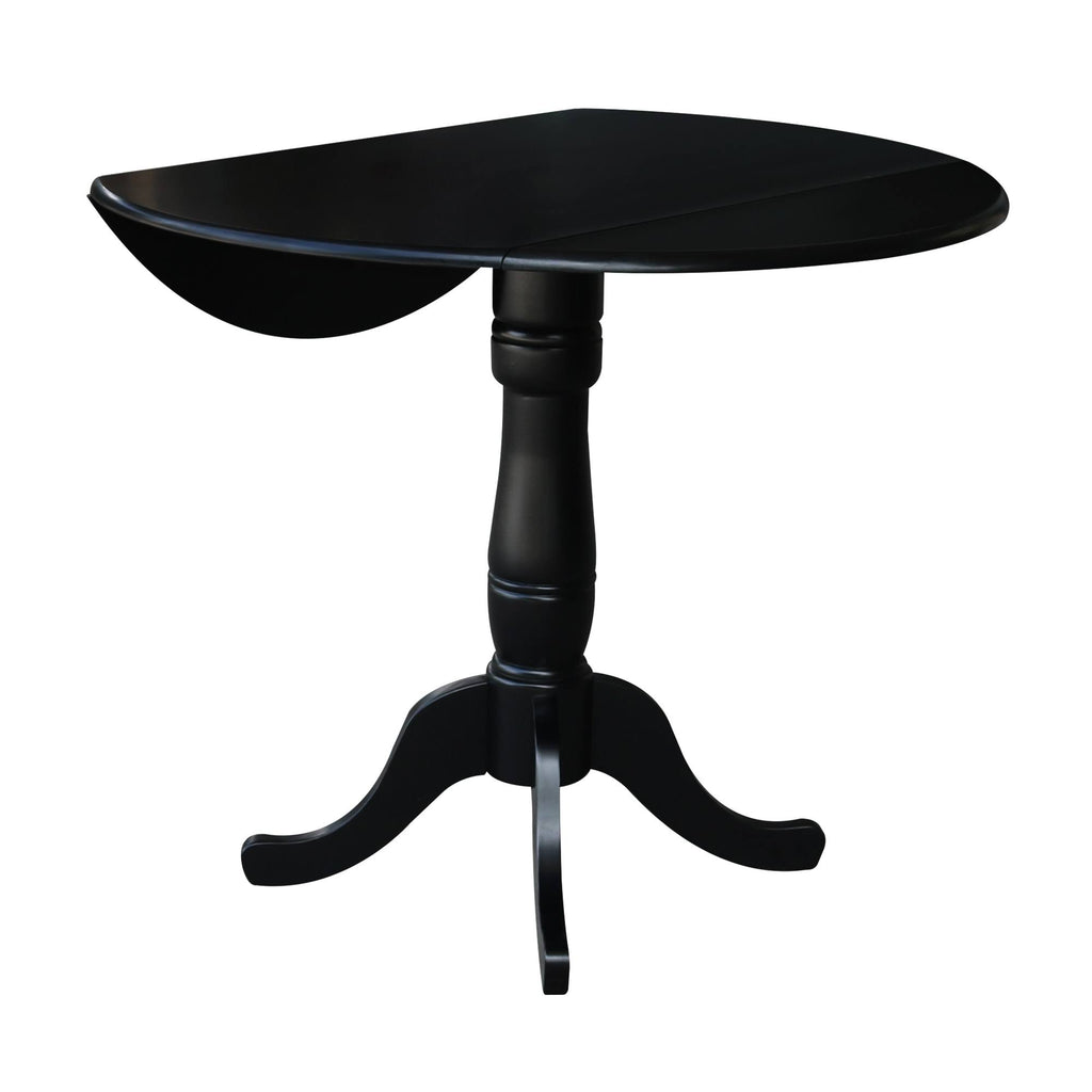 Round Pedestal Gathering Height Table with 2 Counter Height Stools, Black C326737