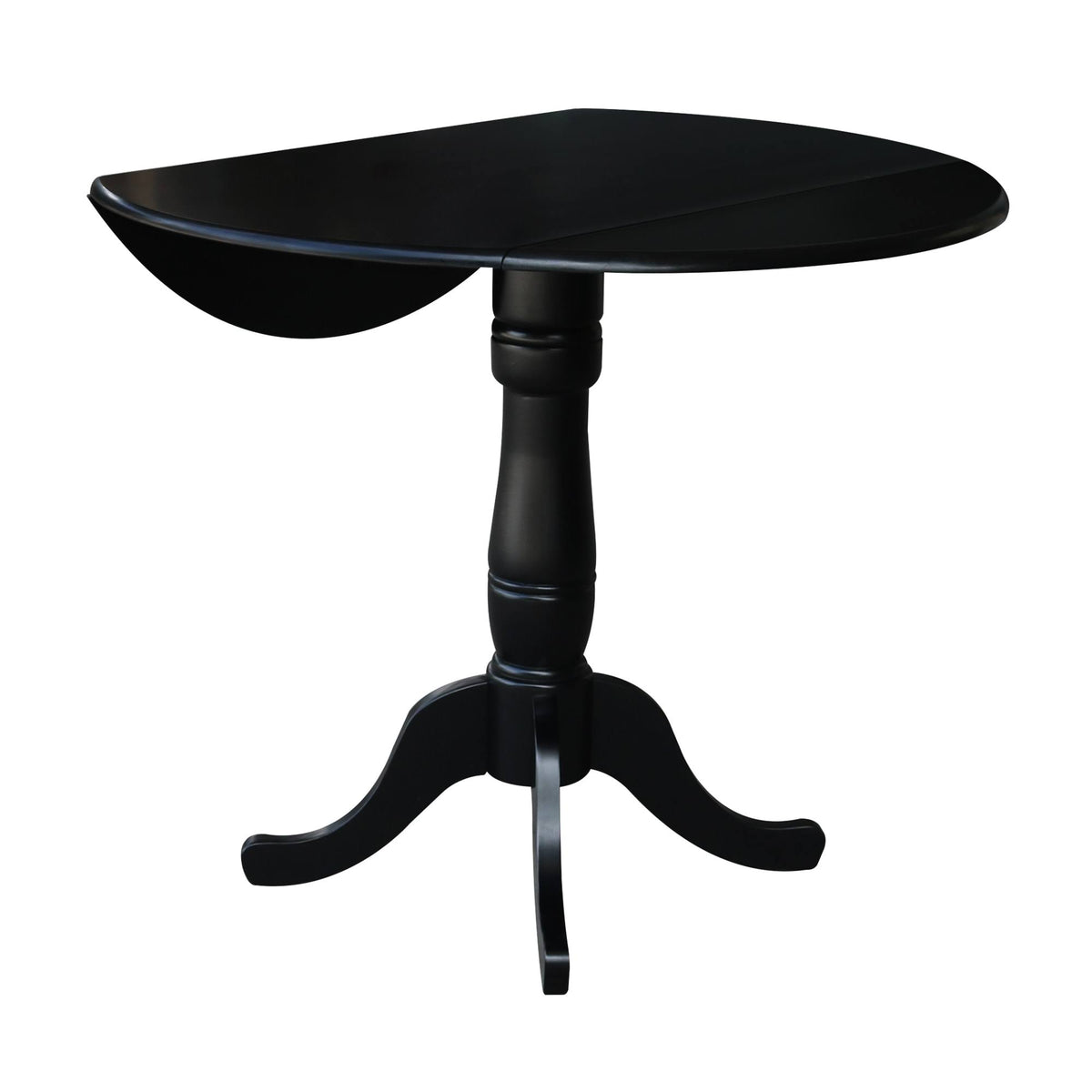 Round Pedestal Gathering Height Table with 2 Counter Height Stools, Black C326737