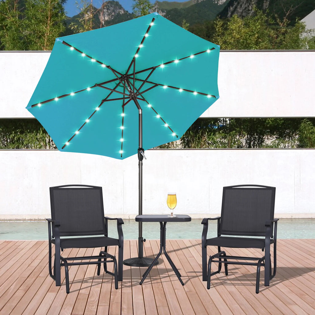 Turquoise Patio Solar Umbrella with Tilt and Crank G8785
