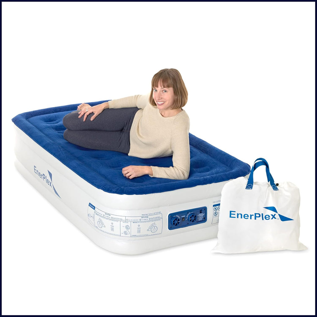 Luxury 15 Inflatable Twin Air Mattress with Built-in Dual Pump E295581