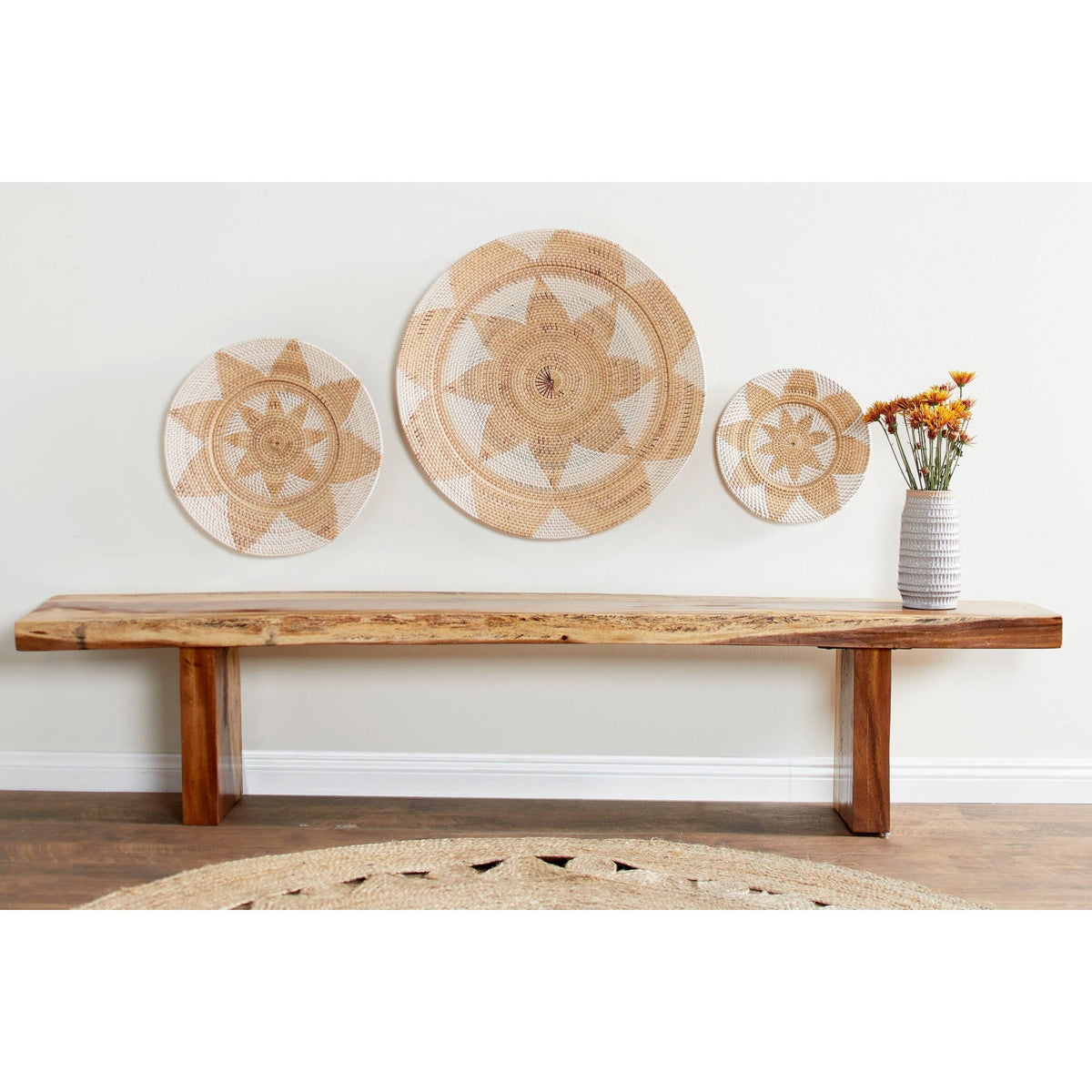 Set of 3 Wicker Wall Decor Trays W90090