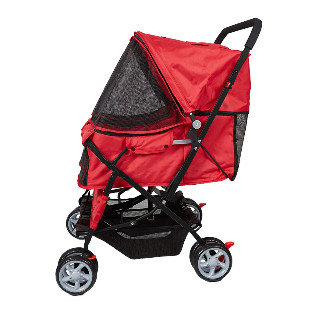 Double Pet Stroller Foldable Two-Seater Carrier Strolling Cart F7420