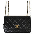 Black Lambskin Quilted Wallet On Chain U672