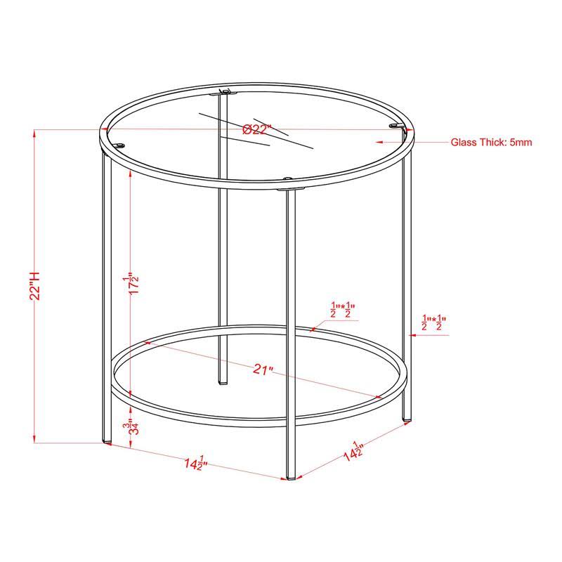 Blue Glass Top Side Table U69228