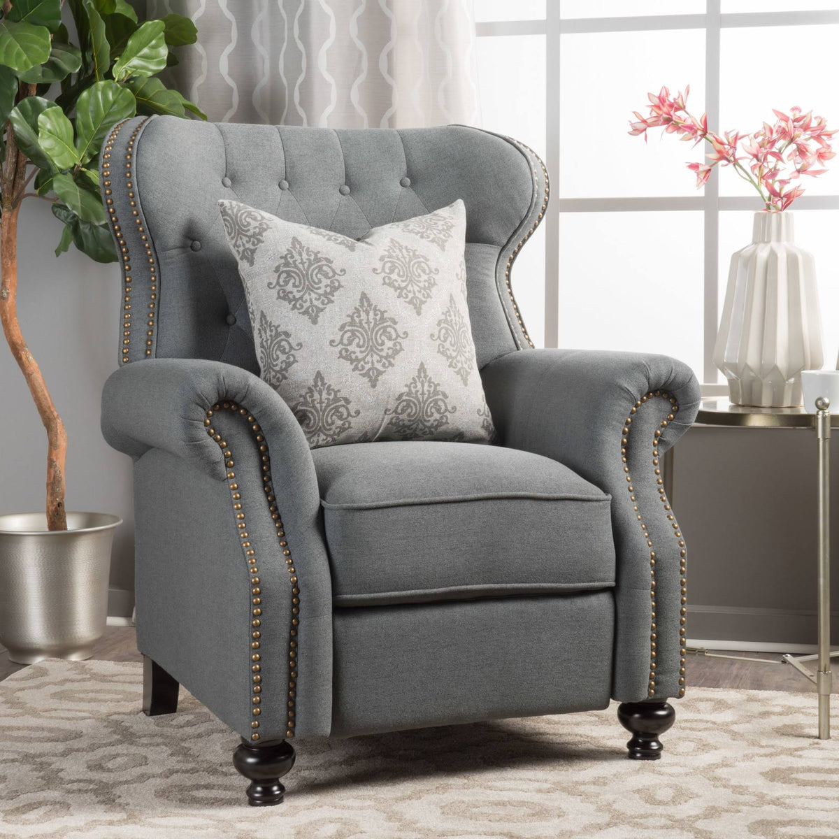 Tufted Recliner Charcoal N660