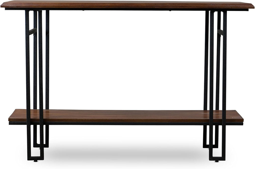 Brown Wood and Metal Console Table H600