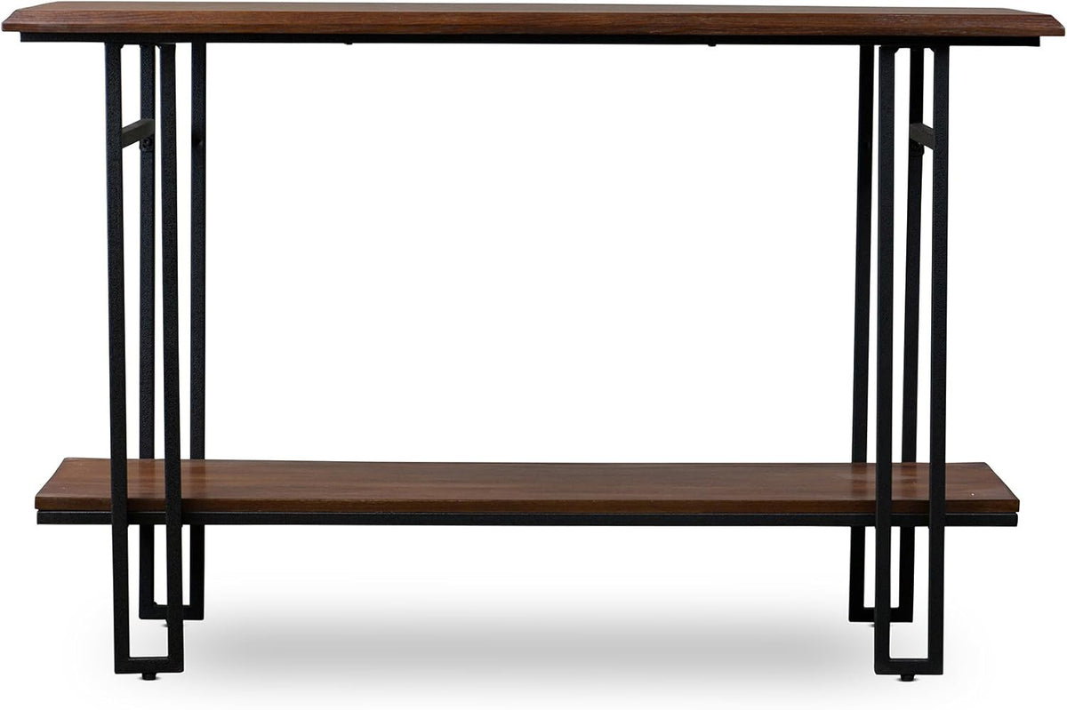 Brown Wood and Metal Console Table H600
