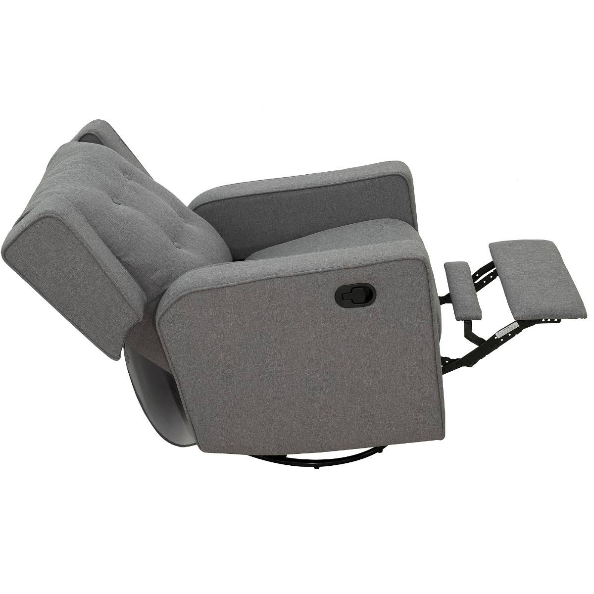 Grey Linen Swivel Gliding Recliner Sofa Chair T930908