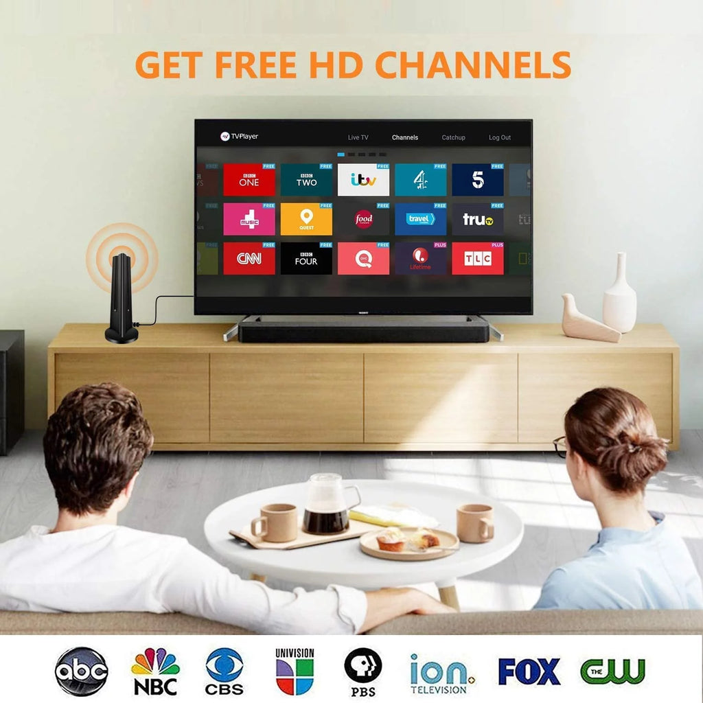 Amplified HD Digital Indoor TV Antenna 90-130 Miles Range 4K 1080P VHF UHF L482