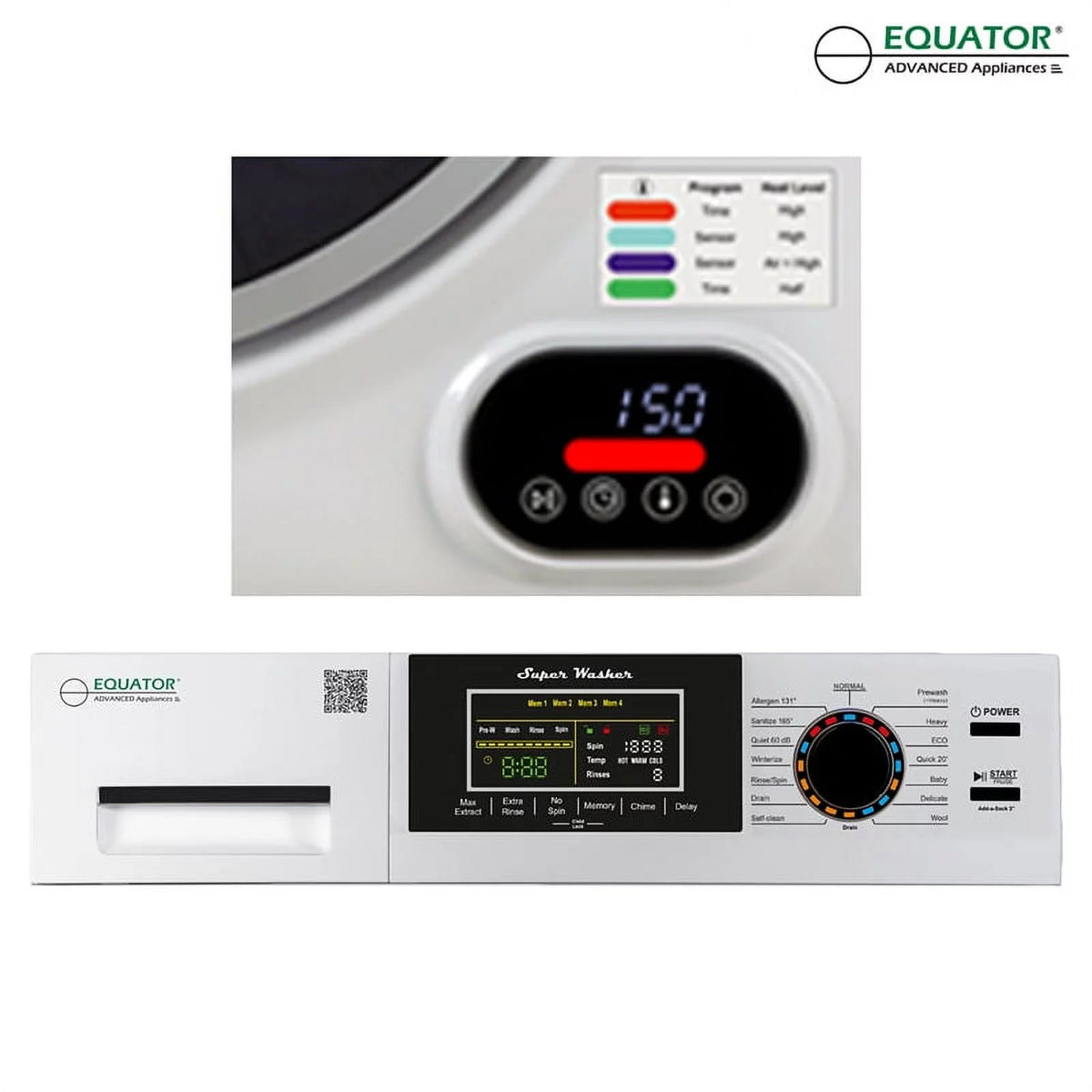 Stackable Washer and Dryer set with Digital Cont. V7896