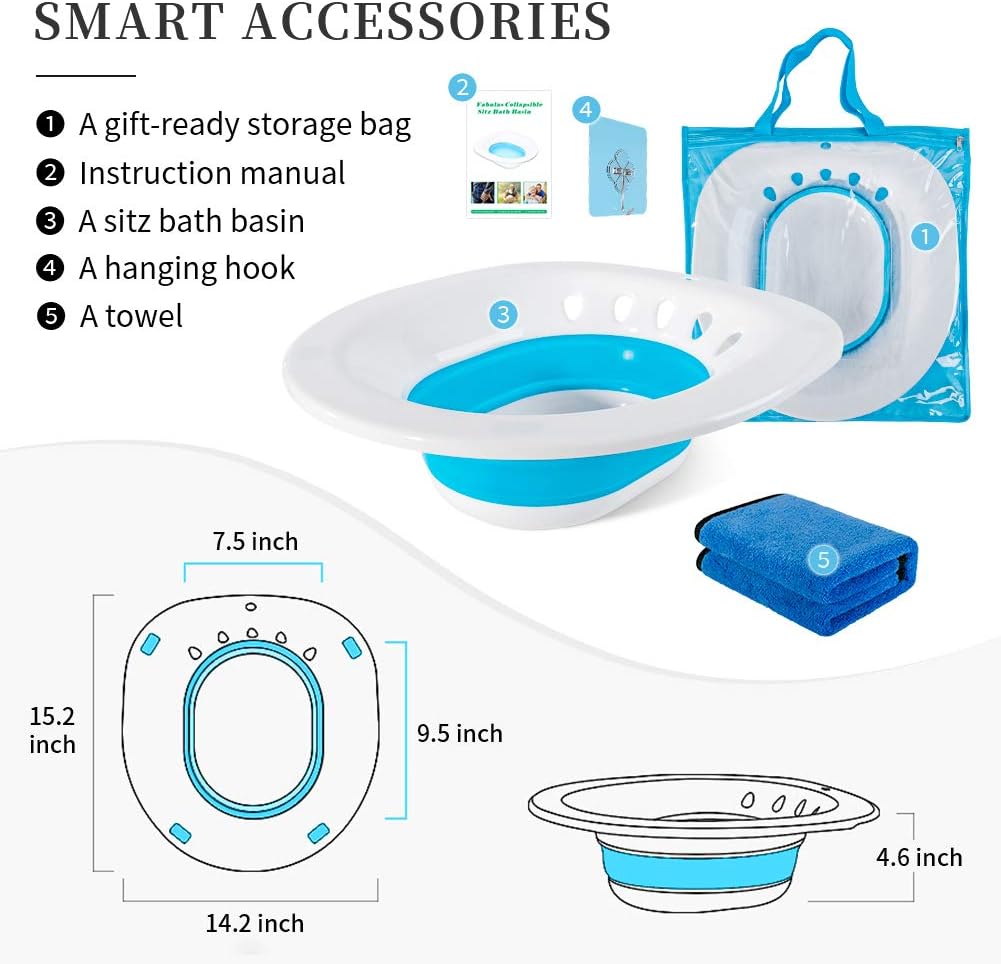 Foldable Sitz Bath Basin for Toilet Seat Y91973